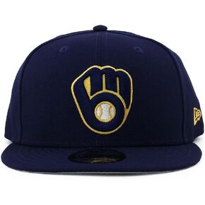 New Era Milwaukee Brewers 9Fifty Snapback Hat | Brewers Basic Snap Back Cap Old School Brewers Navy