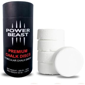POWER BEAST 5 Block Chalk Discs, Gym Chalk Blocks, Chalk Discs, Magnesium Carbonate for Better Grip, Weightlifting, Rock Climbing, Gymnastics, Bouldering, Weightlifting, Pool Billiards.