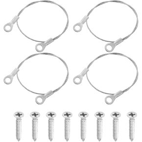 uxcell 10Pcs Lanyard Cable Eyelets Ended, 15cmx1.5mm 304 Stainless Steel Wire Rope Lanyard with Self-Tapping Screws for Connect Furniture, Lamp Hanging