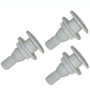 3PC Straight THRU-HULL Fitting Bulkhead Barbed Connector For 3/4'' Boat Marine Caravans Motorhomes Trucks Tractors
