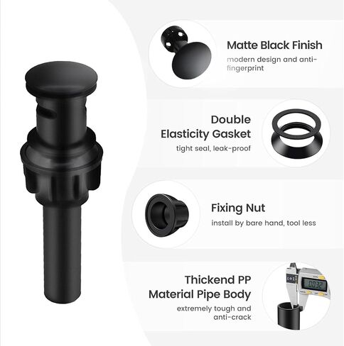 Black Waterfall Bathroom Faucet 1 Hole Deck Mount, Single Handle Bathroom Sink Faucet Modern Matte Black Lavatory Vanity Mixer Tap Commercial with Pop Up Drain in Saudi Arabia