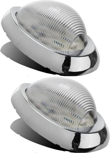 All Star Truck Parts] Pair (Qty 2) 6" Amber Sleeper Cab LED Side Marker/Turn Led Light Clearance For Freightliner Century/Columbia Surface Mount 15LED, Amber Oval Side Marker and Turn Signal Sealed in Saudi Arabia