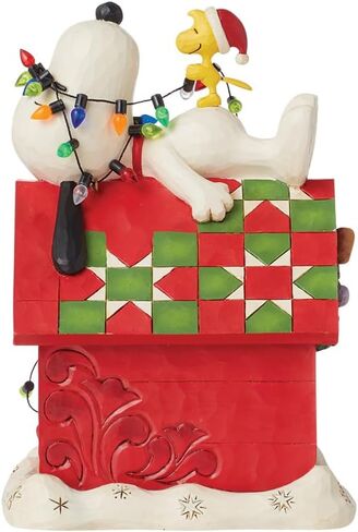Enesco Peanuts by Jim Shore Snoopy's Dog House Christmas Countdown Calendar Figurine- Stone Resin Hand Crafted Painted Collectible Peanuts Snoopy Figurines Christmas Home Decor Statue, 7.09 Inch in Saudi Arabia