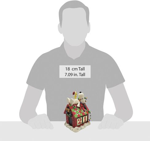 Enesco Peanuts by Jim Shore Snoopy's Dog House Christmas Countdown Calendar Figurine- Stone Resin Hand Crafted Painted Collectible Peanuts Snoopy Figurines Christmas Home Decor Statue, 7.09 Inch in Saudi Arabia