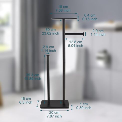 BVL Toilet Paper Holder Stand with Shelf Stainless Steel Brushed Nickel for Bathroom in Saudi Arabia