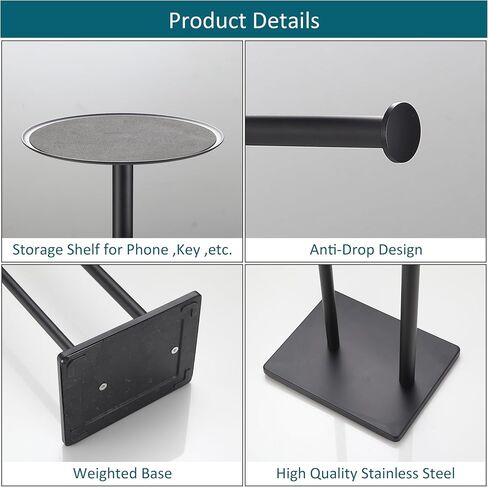 BVL Toilet Paper Holder Stand with Shelf Stainless Steel Brushed Nickel for Bathroom in Saudi Arabia