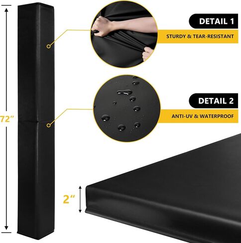 Wall Corner Guards & Edge Protector, Heavy Duty Wall Corner Protective Safety Padding, All-Weather 2 Sides Corner Pad for Gyms, Basketball Court, Playrooms, Garages,etc. (Black, 6FT Tall 6in Sides) in Kuwait