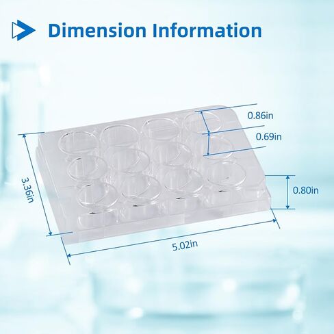 24-Well Polystyrene Cell Culture Plates with Lids, 10 Pcs Individual Wrapped Plates, Sterile, Tissue Culture Treated Plate for Laboratory Chemical Reaction in Saudi Arabia