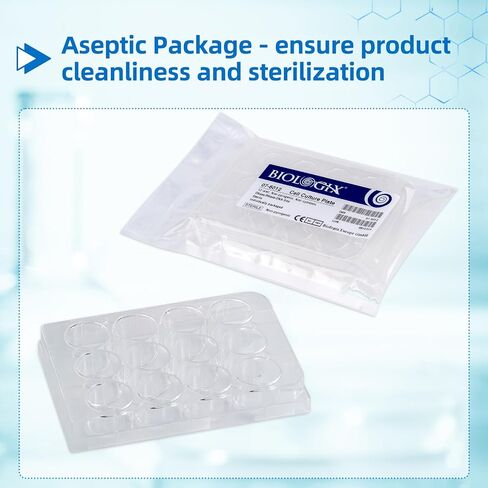 24-Well Polystyrene Cell Culture Plates with Lids, 10 Pcs Individual Wrapped Plates, Sterile, Tissue Culture Treated Plate for Laboratory Chemical Reaction in Saudi Arabia