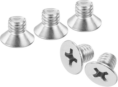 uxcell 50 pcs M5-0.8x6 Machine Screws Phillips Pan Cross Head Screws Fasteners Bolts 304 Stainless Steel Silver for Wall Socket,House Repairs in Saudi Arabia