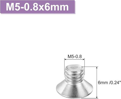 uxcell 50 pcs M5-0.8x6 Machine Screws Phillips Pan Cross Head Screws Fasteners Bolts 304 Stainless Steel Silver for Wall Socket,House Repairs in Saudi Arabia