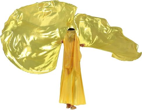 2pcs Worship Flags for Dance Church Praise Dance Flags for Worship Semicircle Angel Wing with Telescopic Rods Worship Banner (Yellow-Red) in Kuwait