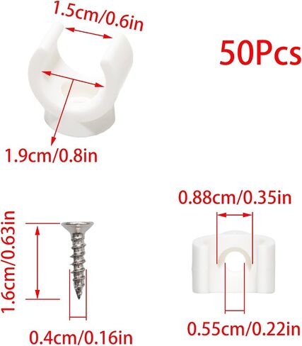 50 قطعة 1/2 بوصة مشابك أنابيب PEX، مشابك شماعات الأنابيب، مشابك أنابيب بلاستيكية بيضاء على شكل حرف U، مشابك أنابيب أساسية لتركيبات الأنابيب الآمنة in Kuwait