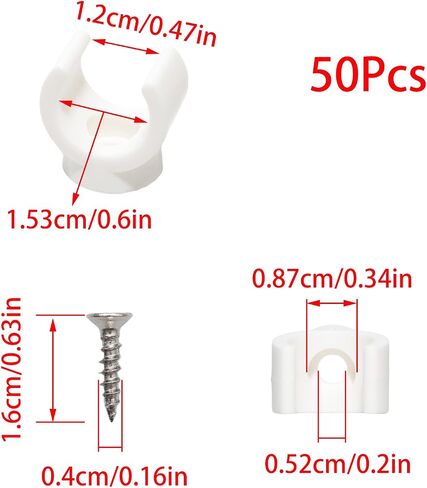 50 قطعة 1/2 بوصة مشابك أنابيب PEX، مشابك شماعات الأنابيب، مشابك أنابيب بلاستيكية بيضاء على شكل حرف U، مشابك أنابيب أساسية لتركيبات الأنابيب الآمنة in Kuwait