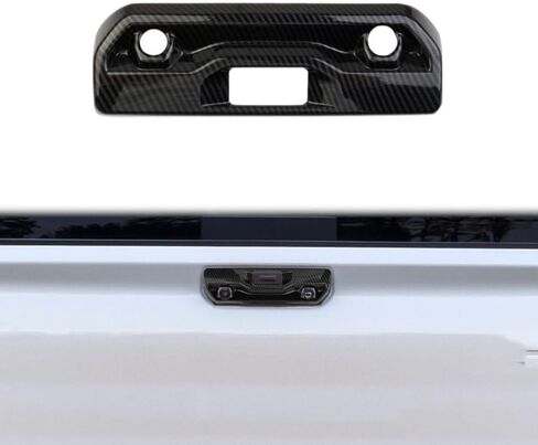 Carbon Fiber Trunk Rear Door Handle Trim Cover for 2019-2023 GMC Sierra/Chevy Silverado 1500 2500 3500HD (type 1) in Saudi Arabia