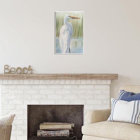 Stupell Industries Egret Marshland Painting Wall Plaque Art Design by Grace Popp in Saudi Arabia
