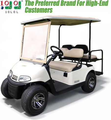 10L0L Golf Cart Foldable Windshield for EZGO RXV, Portable Clear Film PVC Impact-Resistant Windproof in Saudi Arabia