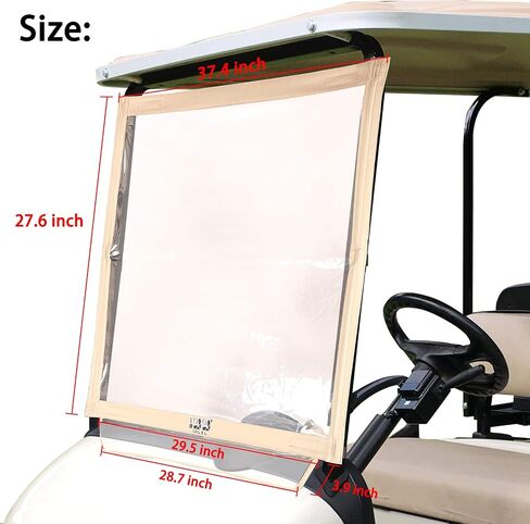 10L0L Golf Cart Foldable Windshield for EZGO RXV, Portable Clear Film PVC Impact-Resistant Windproof in Saudi Arabia