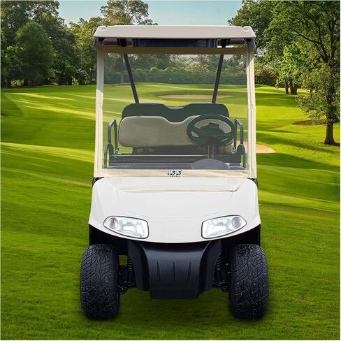 10L0L Golf Cart Foldable Windshield for EZGO RXV, Portable Clear Film PVC Impact-Resistant Windproof in Saudi Arabia