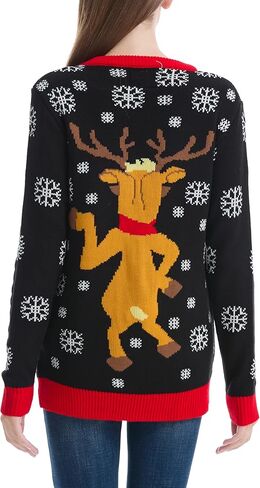 Women's Christmas Reindeer Traditional Knitted Holiday Ugly Sweater Girl Pullover Cardigan in Kuwait