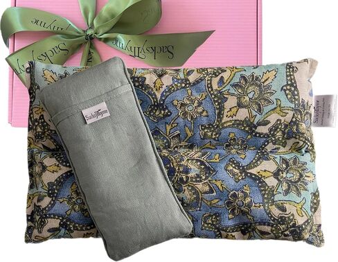 SacksyThyme Microwave Heating Pad Gift Set for Cramps, Back, Neck, Shoulders, Leg Pain - Reusable Heat Pack, Hot Moist Microwavable Therapy Pack - Unscented Flaxseed Hot Compress Made in USA in Kuwait