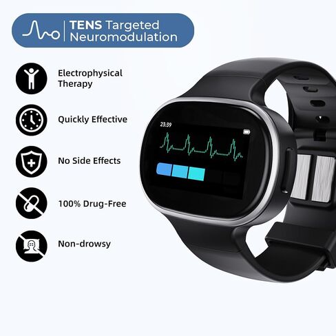 EmeTerm Smart Anti-Nausea Wristwatch Touchscreen IP67 Waterproof Morning Motion Travel Sickness Vomit Relief Rechargeable Fast Acting Drug Free Without Side Effects in Kuwait