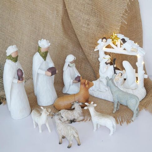 5-Pieces Christmas Nativity Animals Set, Ox, Goat, Donkey, Sheep Nativity Figures, 7 Inch Scale Resin Nativity Animals Shape Set For The Christmas Story, Sculpted Hand-Painted Goat For Holy Family in Saudi Arabia