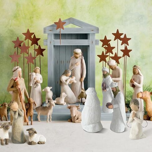5-Pieces Christmas Nativity Animals Set, Ox, Goat, Donkey, Sheep Nativity Figures, 7 Inch Scale Resin Nativity Animals Shape Set For The Christmas Story, Sculpted Hand-Painted Goat For Holy Family in Saudi Arabia