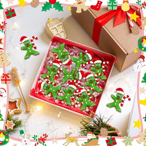 50 قطعة من تماثيل عيد الميلاد الخضراء الرئيسية، تماثيل صغيرة خضراء لرجل الثلج سانتا الزنجبيل، تماثيل Xmax صغيرة لإخفاء تماثيل عيد الميلاد المضحكة لهدية حفلة عيد الميلاد (رجل خبز الزنجبيل) in Kuwait