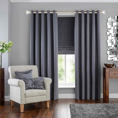 قضبان ستائر KAMANINA مقاس 1 بوصة من 72 إلى 144 بوصة (6-12 قدم)، وقضبان ستائر مفردة باللون الذهبي الشمبانيا للنوافذ، وأطراف كريستال أكريليك in Kuwait