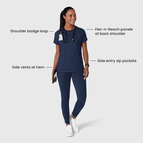 Wink Knit Women's Flex-n-Reach Crew Neck Scrub Top in Saudi Arabia