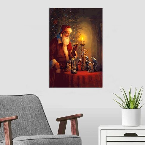 Christmas Santa Claus And Nativity Scene Poster Decorative Painting Canvas Wall Art Living Room Posters Bedroom Painting 16x24inch(40x60cm) in Saudi Arabia