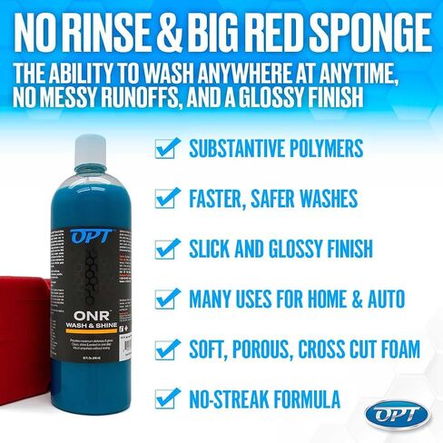 Optimum No Rinse Wash and Shine with Power Wheel Cleaner Kit – 32 oz ONR Car Wash with New 17 oz Wheel Cleaning Solution in Kuwait