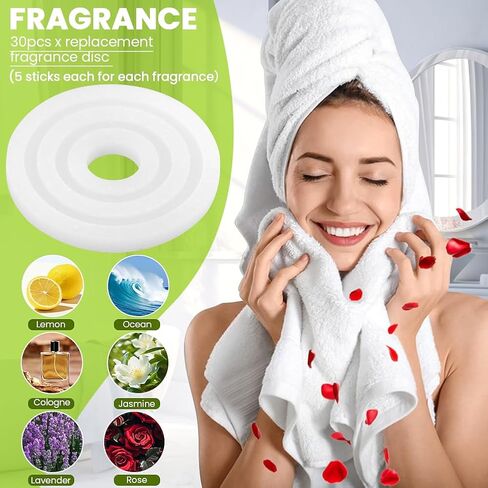 30 عبوة من 30 قطعة من المناشف المعطرة البديلة لتدفئة المناشف، وسادات معطرة برائحة منعشة لدلو تدفئة المناشف، 6 نكهات in Kuwait