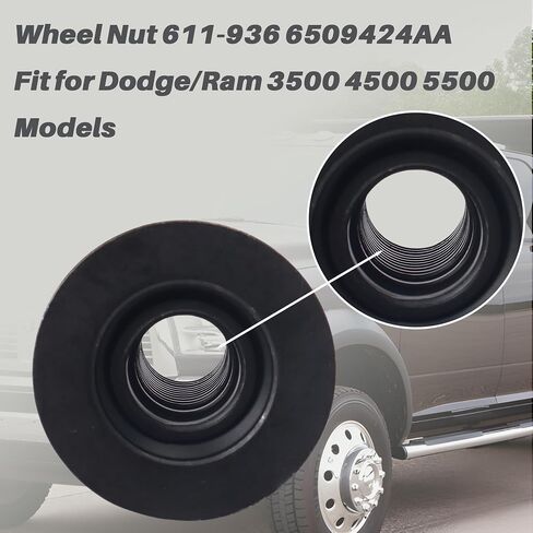 Wheel Nut 611-936 6509424AA Fit for Dodge/Ram 3500 4500 5500 Models, M14-1.5 Flange - 22mm Hex, 28.5mm Length, Medium, Pack of 10pcs in Saudi Arabia
