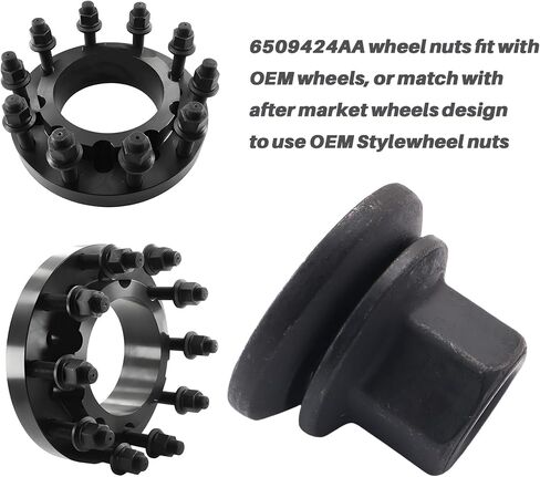 Wheel Nut 611-936 6509424AA Fit for Dodge/Ram 3500 4500 5500 Models, M14-1.5 Flange - 22mm Hex, 28.5mm Length, Medium, Pack of 10pcs in Saudi Arabia