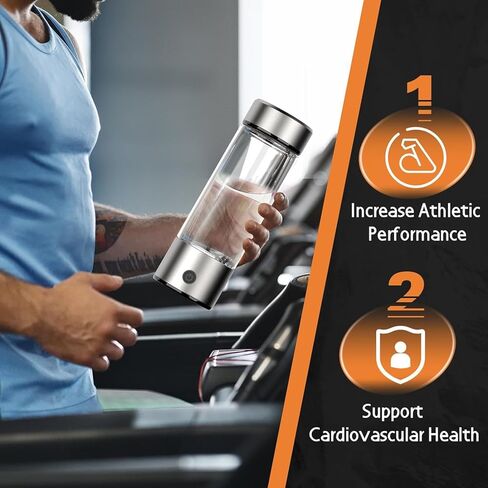 Hydrogen Water Bottle 2024 Generator with SPE PEM Technology Water Ionizer, Hydrogen Water Machine Improve Water in 3 Minutes for Home, Office, Travel, Daily Drinking（Silver）, HB-420 in Kuwait