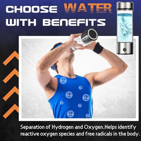 Hydrogen Water Bottle 2024 Generator with SPE PEM Technology Water Ionizer, Hydrogen Water Machine Improve Water in 3 Minutes for Home, Office, Travel, Daily Drinking（Silver）, HB-420 in Kuwait