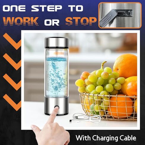 Hydrogen Water Bottle 2024 Generator with SPE PEM Technology Water Ionizer, Hydrogen Water Machine Improve Water in 3 Minutes for Home, Office, Travel, Daily Drinking（Silver）, HB-420 in Kuwait