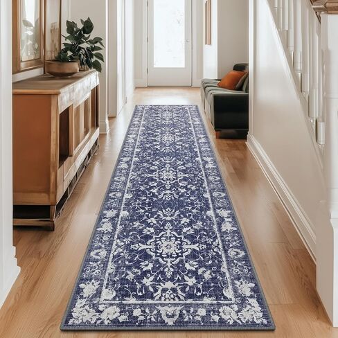 2x8 Runner Rug Machine Washable Hallway Rug Non Slip Kitchen Runner Carpet Vintage Hallways Entrance Rug Shaggy Area Rug for Kitchen Bedroom Laundry Room Soft Bedside Rug Dark Grey in Saudi Arabia