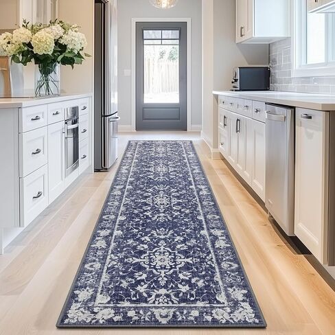 2x8 Runner Rug Machine Washable Hallway Rug Non Slip Kitchen Runner Carpet Vintage Hallways Entrance Rug Shaggy Area Rug for Kitchen Bedroom Laundry Room Soft Bedside Rug Dark Grey in Saudi Arabia