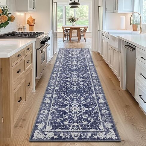 2x8 Runner Rug Machine Washable Hallway Rug Non Slip Kitchen Runner Carpet Vintage Hallways Entrance Rug Shaggy Area Rug for Kitchen Bedroom Laundry Room Soft Bedside Rug Dark Grey in Saudi Arabia