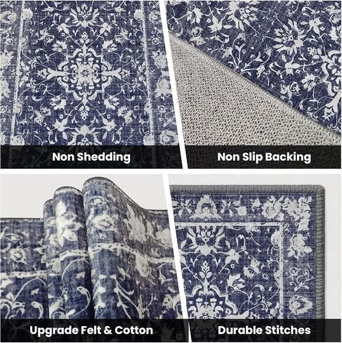 2x8 Runner Rug Machine Washable Hallway Rug Non Slip Kitchen Runner Carpet Vintage Hallways Entrance Rug Shaggy Area Rug for Kitchen Bedroom Laundry Room Soft Bedside Rug Dark Grey in Saudi Arabia