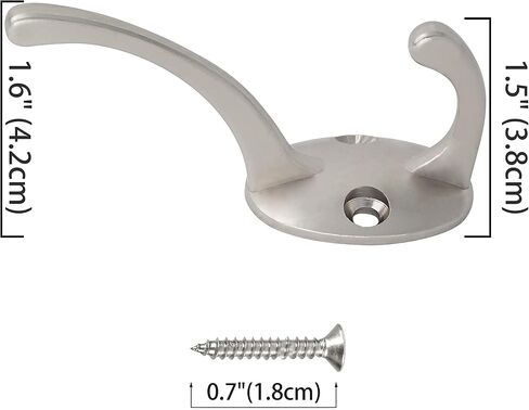 IBosins 12 Pack Antique Brass Coat Hooks Wall Mounted with 24 Screws Retro Double Hooks Utility Antique Brass Hooks for Coat, Scarf, Bag, Towel, Key, Cap, Cup, Hat in Saudi Arabia