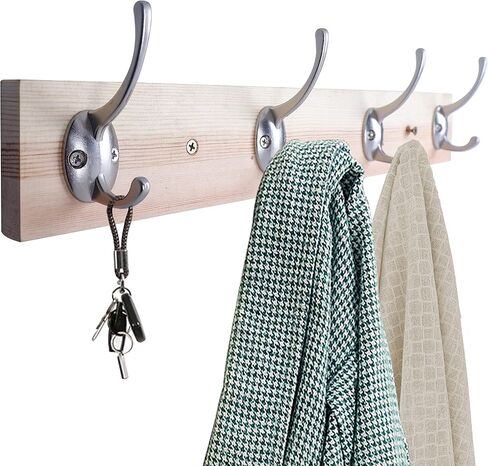 IBosins 12 Pack Antique Brass Coat Hooks Wall Mounted with 24 Screws Retro Double Hooks Utility Antique Brass Hooks for Coat, Scarf, Bag, Towel, Key, Cap, Cup, Hat in Saudi Arabia