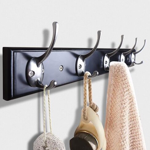 IBosins 12 Pack Antique Brass Coat Hooks Wall Mounted with 24 Screws Retro Double Hooks Utility Antique Brass Hooks for Coat, Scarf, Bag, Towel, Key, Cap, Cup, Hat in Saudi Arabia