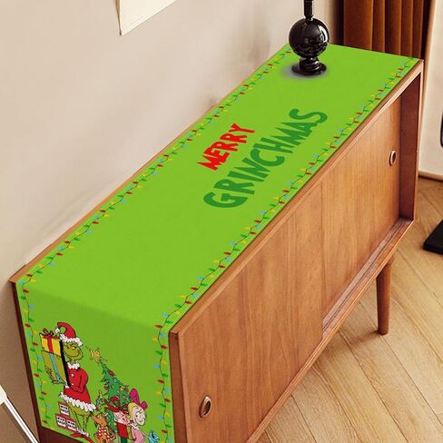 Nepnuser عيد ميلاد سعيد الجدول عداء الأخضر عيد الميلاد الديكور عيد الميلاد الشتاء عطلة إمدادات حزب المنزل مطبخ غرفة الطعام ديكور (13 "× 72") in Kuwait