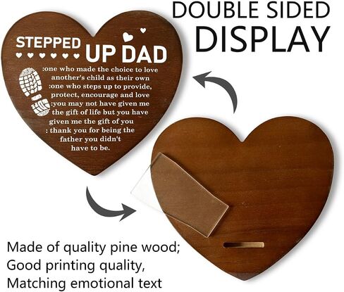 Dad Memorial Heart Plaque, Wooden Heart Tabletop Decor, Heart Shaped Table Sign, Dad Loss Gift, Sympathy Gift for Loss of Father, Condolence Gift for Dad Loss, In Loving Memory of Passed Dad in Saudi Arabia