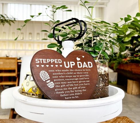 Dad Memorial Heart Plaque, Wooden Heart Tabletop Decor, Heart Shaped Table Sign, Dad Loss Gift, Sympathy Gift for Loss of Father, Condolence Gift for Dad Loss, In Loving Memory of Passed Dad in Saudi Arabia