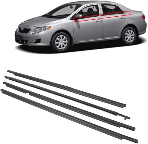 NEWSMARTS Automotive Weather Stripping Weatherstrip Window Trim Fits for Toyota Tundra CrewMax 2007-2018 2019, Window Seal Outside Parts in Saudi Arabia